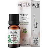 KAOils Vetiver U&ccedil;ucu Yağı 5 ml - 100% Pure Vetiveria Zizanioides - Topraksı ve Odunsu Aroma - Uyku &Ouml;ncesi Rutini, Masaj ve Di