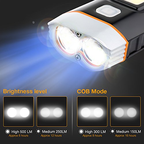 LED Fahrradbeleuchtung USB aufladbar Set,SGODDE LED Fahrradlicht, Ultra Hellen Wasserdicht Sport und Rücklicht,3 Licht-Modi,(1 USB-Kabel,1 Schraubendreher,2 Fahrrad Buckle) - 3