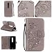 Produktbild Jepson Motorola Moto X Play Hülle, Leadertasche Premium Lederhülle Flip Case im Bookstyle Folio Cover Kartenfächer Magnetverschluss und Standfunktion Leder Schale Etui für Handytasche Schutzhülle Prägung Strass Bling Schmetterling Muster.