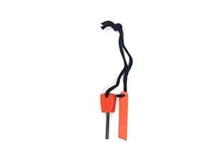 AoE Performance Mini Magnesium Flint Fire Starter Striker Spark Lighter Outdoor Camping Kit (Orange)