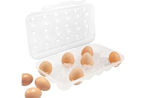 MKNZOME 18 Griglia Porta Uova da Frigo, Portauova Frigorifero Plastica Trasparente Contenitore Uova per Cucina di Casa, Frigorifero,Feste, Campeggio, Picnic, Escursionismo, Viaggi
