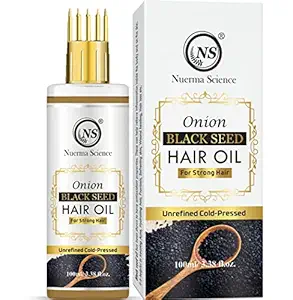 Nuerma Science Onion Oil - Black Seed Onion Hair Oil - Controls Hair Fall - Enriched with 14 Cold Pressed Oils - 100 ML