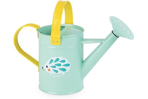 Janod - Happy Garden - Metal Watering Can for Children - Outdoor Gardening Game - For children from the Age of 3, J03191, Blue and