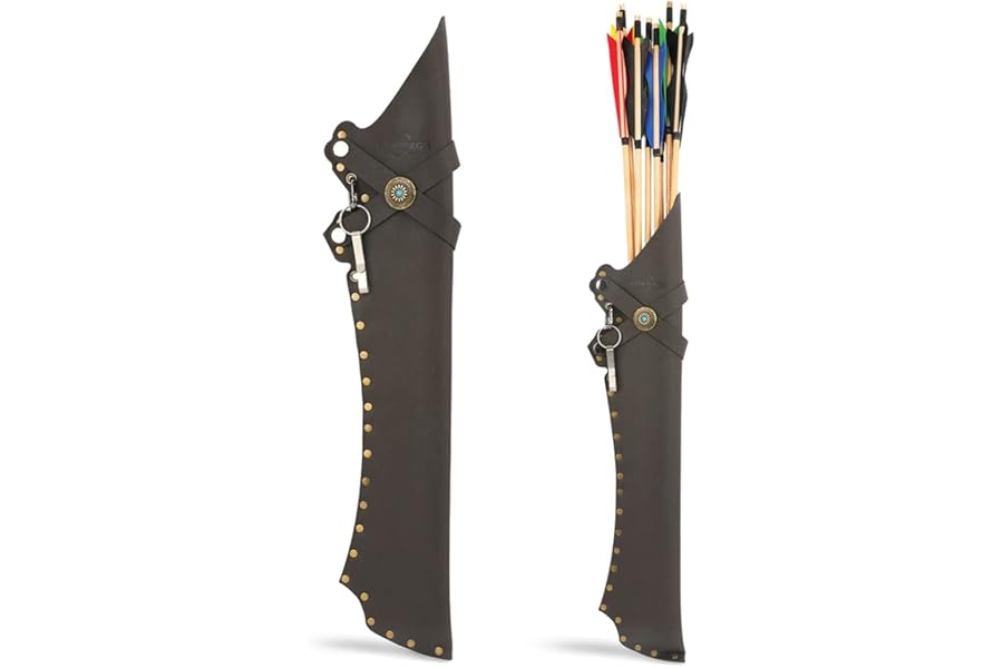 SHARROW Archery Hip Quiver Waist Hanged Arrow Quiver Adjustable LH/RH Arrows Holder Bag Side Quiver for Recurve Bow Traditional Longbow Hunting Shooting