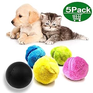 XUNKE Magic Roller Ball Juguete automático Bola de Bolas mágicas para Perro Gato Mascota de Juguete, Casa de Microfibra fregona Bola (Color Random)
