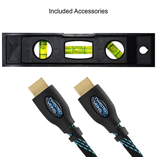Cheetah Mounts APDAM2B TV Wandhalterung Schwenkbar für 32 – 65 Zoll LCD, LED, TV. Max. VESA 600 und Max kg 74. Ein 3 Meter Hochgeschwindigkeits HDMI Kabel mit Ethernet und Strapazierfähigem Gewebemantel und 15 cm Magnetische 3 Achsen Wasserwaage - 6