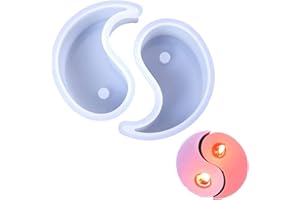 PANYI 2Pcs Resin Silicone Mould, Epoxy Mold, White Resin Moulds, Candle Mold, Tai Chi Candle Silicone Mold, DIY Silicone Moulds for Resin 3D for Making, Candle, Soap, Cake, Decorations, Craft