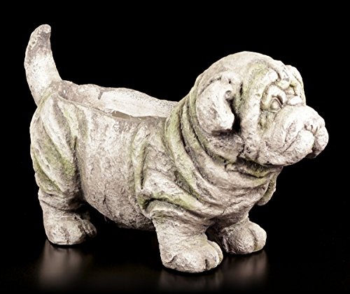 Gartenfigur Hund als Pflanztopf – Figur Garten Deko Stein-Optik - 4