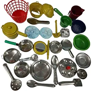 Beauty Tool Miniature Steel Kitchen Set/ Cooking Set for Kids/Girls (Stainless Steel) | ( 2 Years to 15 Years )