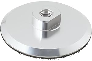 YINETTECH 1 tampon en aluminium de 10,2 cm M14 avec crochet et boucle arrière pour meuleuse d'angle, polissage de pierre, 100 mm, argent