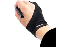 HUION Guanto Antivento Elastic per Tavolette Grafiche, Penna, Monitor, Disegno e Light Box - Modello Cura