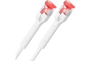 deleyCON 0,25m CAT 6A Kabel Krosowy Smukły Elastyczna Wtyczka RJ45 10 Gbit/s GIGABIT LAN DSL RJ45 Ethernet Kabel Sieciowy Bezhalogenowy Biały
