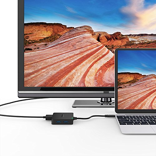 AUKEY USB C Hub auf 4 Port USB 3.0 + USB C Port mit PD ( Power Delivery ) + HDMI Port ( 4K Auflösung ) USB Type C Hub Ladefunktion für New Macbook, Macbook Pro 2016, Google ChromeBook Pixel 2015, usw. - 6