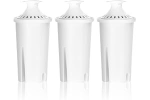 Azonee Water Filter Pitcher Replacement, 3 Pack for Brita and Mavea, Reduces Chlorine and Improves Taste, BPA Free for Brita Classic OB03 and More