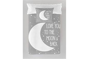 COTTON ARTean Juego de sabanas Infantil/Juvenil Moon Grey para Cama de 105 x 190/200 100% algodón Color Gris