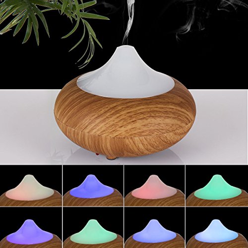 Uvistar 160ml Aroma Diffuser Ultraschall Luftbefeuchter Humidifier mit 7 farben LED Farbwechsel,sicher und leise automatisch abgeschaltet. (Light Brown) - 2