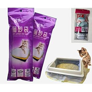 Manfa Katzenklo-Beutel/Beutel für Katzentoilette/Katzentoilettenbeutel Beutel Tüten Einlagen, 2 Packungen (14 Taschen), Trial Müllsäcken 8bags als Geschenk (groß)