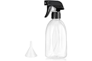 Bynccea Kunststoff Wassersprühflasche 400 ml Leere Sprühflasche Pflanzen mit Verstellbare Sprühkopf, Zerstäuber Sprühflaschen Blumensprüher Sprühflaschen für Garten, Friseur(Transparent Weiß)