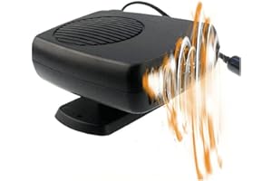 12V Auto Tragbarer Heizlüfter, TOTMOX 2-in-1 200W Keramik Auto Heizung Kühlung Defroster Demister für Auto LKW Schwarz