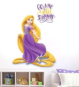 wallmonks Tangled - Rapunzel - Disney Princess - Go Live Your Dreams Wall Sticker for Home and Office