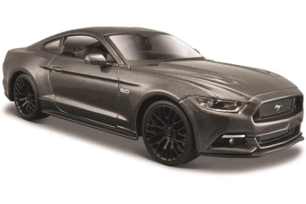 Maisto Ford Mustang GT 2015: Voiture à l'échelle d'origine, échelle 1:24, Portes et Capot mobiles, fini, 20 cm, Gris (Anthracite) (531508)
