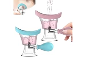 FUTUHADA 2 Pièces Lavage Oculaire Outil, Gobelet Lave-Oeil Portable, Tasse de Lavage des Yeux, Outil Professionnel de Nettoyage Des Yeux, kit de nettoyage des yeux à pression d'air manuelle (Bleu, Rose)