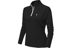 YSENTO Damen Sportshirt Langarm Laufshirt Schnelltrocknend T-Shirt Fitness Yoga Training Langarmshirts mit 1/4 Reißverschluss