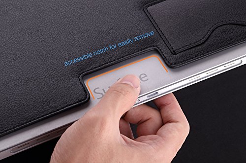 MoKo Surface Pro 3 / 4 Sleeve Hülle – PU Leder Tasche Schutzhülle Lederhülle Wallet Case Leather Sleeve Aktentasche mit Karten-Slot für Microsoft Surface Pro 3 / Pro 4 12 Zoll Tablet, Schwarz - 6