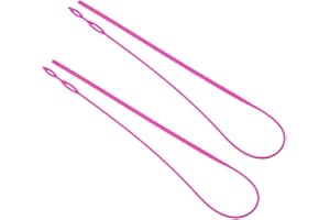 Exceart 2pcs Easy Threader Flexible Needle Drawstring Threader Replacement Craft Tools for Jackets Coats Pants Swim Trunks Shoe Laces Tote Bags Rosy
