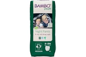 BAMBO NATURE Bambo Dreamy Night Pants Nappies, Pull Up Pants, Eco Night Time Nappies Keep Beds Dry All Night, Pull Ups Training Nappies, Secure & Comfortable, Potty Training Pants, Boys M, Age 4-7, 15-35kg, 10PK