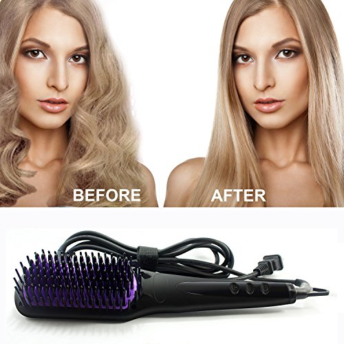 Ionen Glätteisen Haarglätter Bürste,Dare Color LCD Styling Glättungbürste Mit Schnellaufheizungsfunktion Und Perfekt Hitzeschutz Absolut-Anti-Verbrühung Anion Hair Straightener Für Lange und kurz Haare Haarpflege - 7