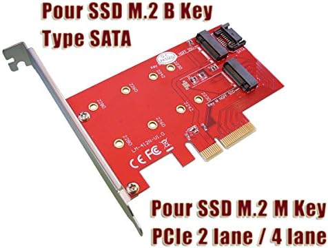 PCIe M.2 controller card for 2 SSD : 1x M2 SSD B Key SATA + 1x M2 M Key PCIe