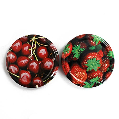 COM-FOUR® 20x Ersatzdeckel „Obst“, Deckel für Sturzgläser, Marmeladengläser, Einmachgläser, TO 66 cm - 4