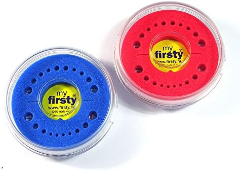2x Baby Tooth Box --Firsty Round-- (red / blue) -- Free Tooth Event Stickers --