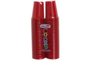 TEKHOME 100/200/500/1000 PEZZI BICCHIERI COLORATI COLORS DOPLA da bibita ideali per compleanni, feste, party, aperitivi (ROSSO, 100)