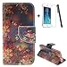 Price comparison product image iPhone SE Case Wallet,iPhone 5s flip Case,Tebeyy Retro Wildflowers Drawing Art Painted PU Leather Stand Function Flip Magnetic Book Wallet with Card Slot Holder Protective Cover Case for iPhone SE/5s/5+1x Screen Protector +1x Stylus Pen