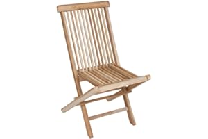 Spetebo Chaise Pliante en Teck Naturel Exclusiv - 90 x 50 cm - en Bois Non traité - Chaise de Jardin Balcon terrasse Pliable
