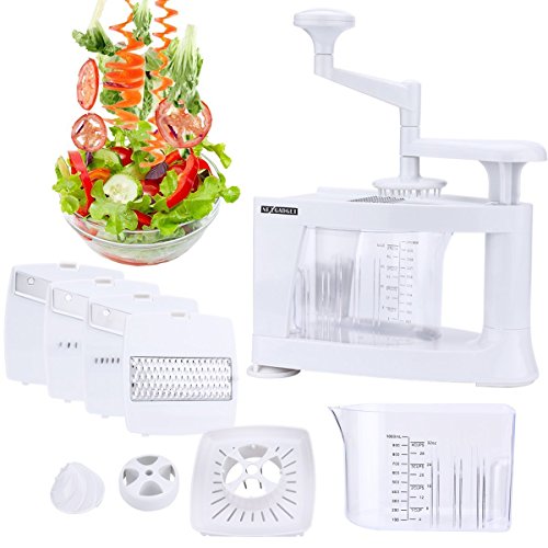 Spiraler Hobel, NexGadget Spiral-Ultra-4-Blatt Spiralizer, 8 in 1 Multi Spiraler Hobel, Schwere Gemüsenudelnmaschine und Mandolinist Hobel für Menschen mit gesunder Lebensmittel - 7
