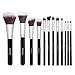12 PCS Pro Synthetic Kabuki Makeup Brush Set Cosmetics Kit makeup brush Kits Powder Tool Kit Make-up Brushes Brush Komestik Black Silver with gift bag