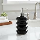 Deconox Beyaz Bubble Design Cam Sıvı Sabunluk - 450 ml Kabartmalı Şık Banyo ve Mutfak Sabunluğu (7x12 cm) (5064 - SİYAH)