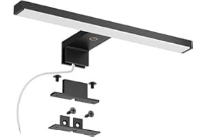 DEELUX Lámpara de Espejo Baño Con Interruptor táctil,Luz LED para espejo regulable (55 a 550 lm) 5w 30cm,Blanco Neutro 4000K LED Armario Lámpara Luz de Pared,IP44 230V Aplique de Baño Espejo,Negro