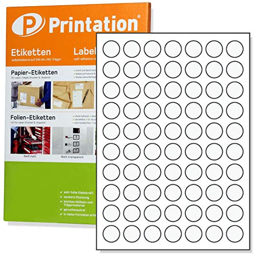 Universal redondas etiquetas 24 mm de diámetro 7000 Marcadores autoadhesivos imprimibles - 100 DIN A4 arco con 24 mm Labels redondo