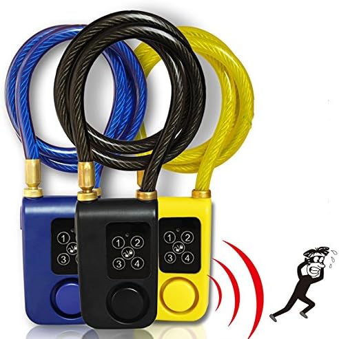 CQJDG New Digital Lock Anti Theft Alarm Function Lock 4 Digital Password Cable Combination Lock with with Alarm 105DB