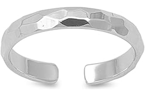 7K Zehenring aus 925 Sterling Silber als Fußschmuck oder Fingerring für Damen, Herren und Kinder, offener Midi Ring, verstellbar, Modell 13