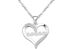 ZYMGUO Regalo Nonna Collane Nonna Regali per Nonna Collana Donna regalo Compleanno Nonna Regalo Natale per Nonna Cuore Diamante Collana Argento Pendent Natale