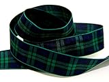 25 mm Berisford Geschenkband aus gewobenem Tartan 9 schwarz Armbanduhr, Pro 3 Meter + Gratis Minerva Crafts Craft Guide