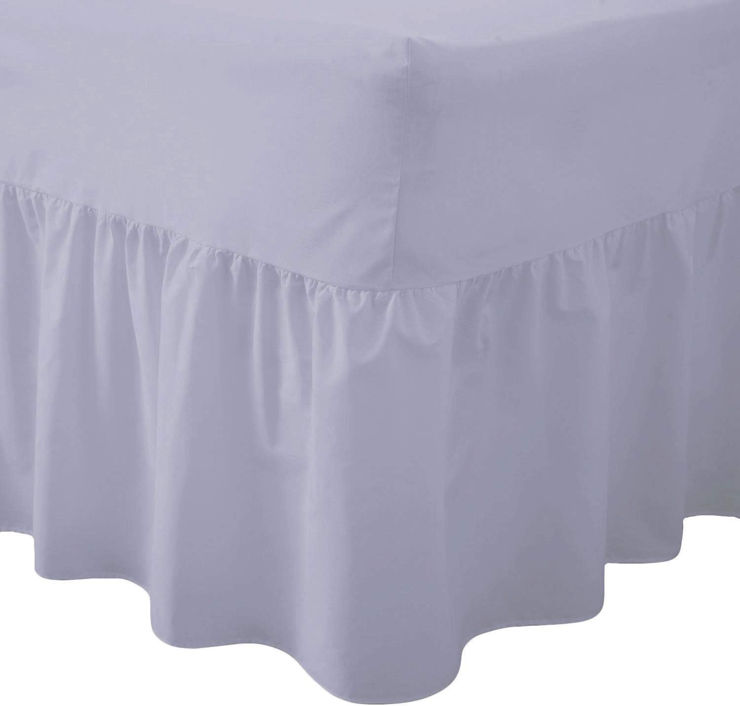 Plain Dyed Polycotton Easy Care Valance Fitted Sheet In 19 Colors (4Ft/Small Double, Grey/Silver)