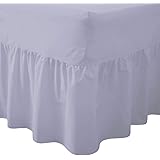 Plain Dyed Polycotton Easy Care Valance Fitted Sheet In 19 Colors (4Ft/Small Double, Grey/Silver)