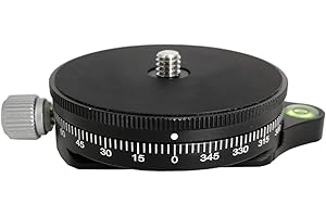 Koolehaoda Base Panoramique avec Plaque Arca Style, Tête de Trépied Panoramique en Alliage d'aluminium avec Niveau à Bulle, Capacité de Charge 10KG, (Noir)