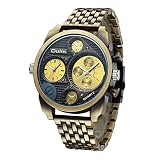 Mechanische Uhren HT9316-3 Herren Quarzuhr/Persönlichkeit Mode Trend Multifunktions/Seiko Uhrwerk/Multi-Zeitzone/großes Zifferblatt/Metallband